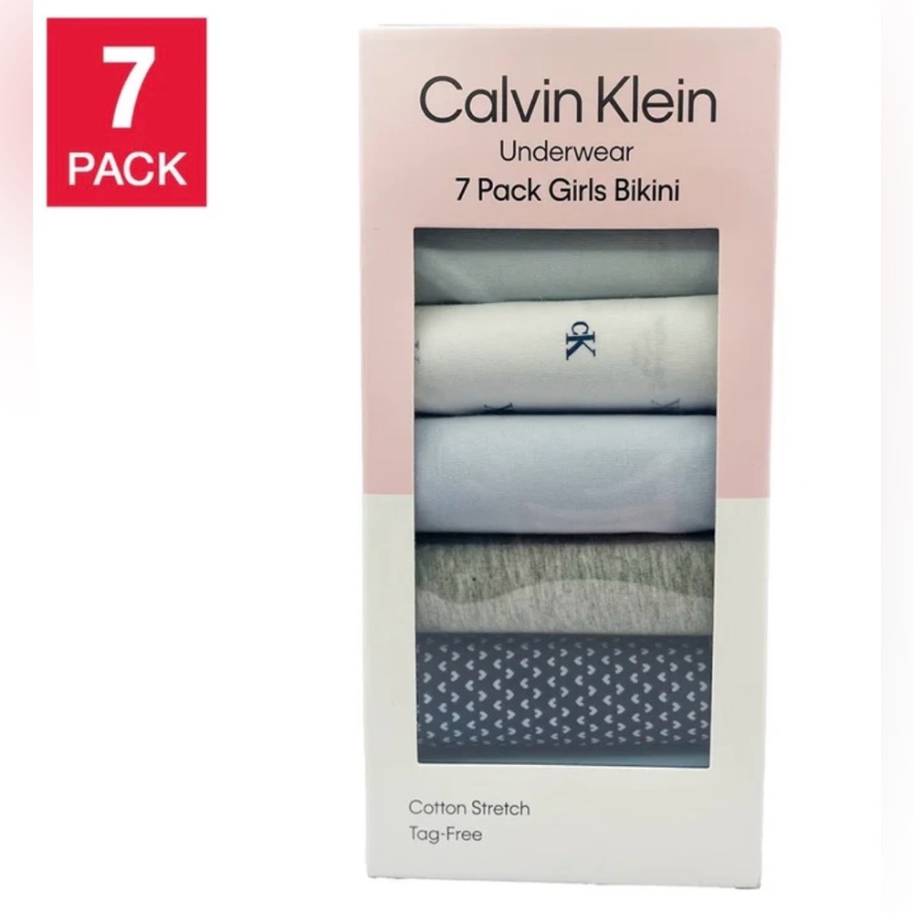 NWT Calvin Klein Girls’ Bikini Underwear 7-Pack, Multicolor XL